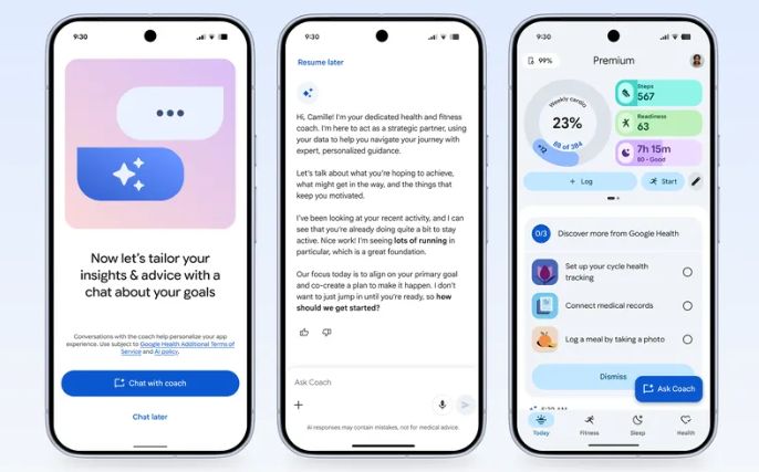 Google Health Coach využívá umělou inteligenci Gemini